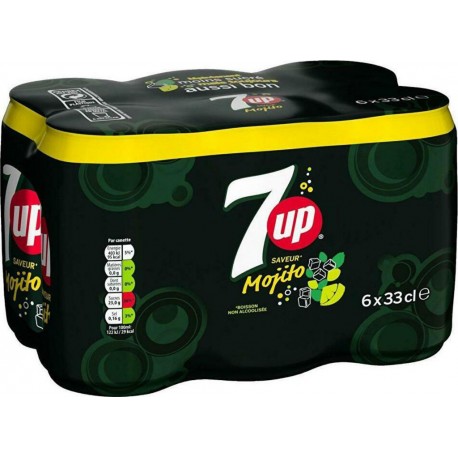 7 Up Boisson gazeuse saveur Mojito 33cl (pack de 6)