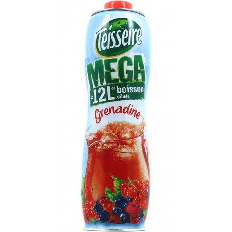 Teisseire Mega Sirop Grenadine 1,5L (lot de 5 bouteilles)
