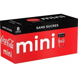Coca-Cola Soda à base de cola sans sucres 15cl (pack de 8)