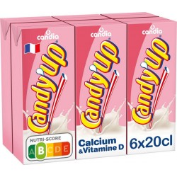 Candia CANDY'UP Boisson lactée à la Fraise 20cl (lot de 3 packs de 6 soit 18 briquettes)