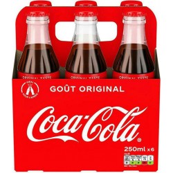 Coca-Cola Soda à base de cola goût ORIGINAL 25cl (pack de 6)