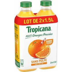 Tropicana Jus d'orange sans pulpe 1,5L (pack de 2)