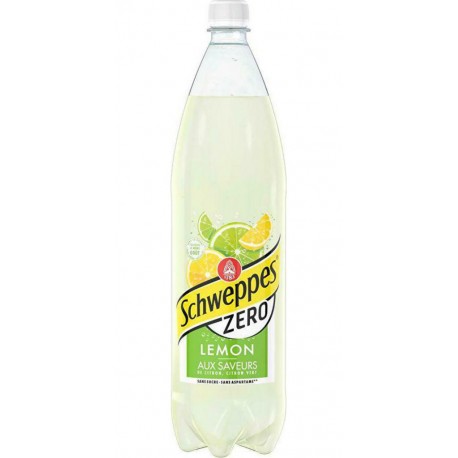Schweppes Boisson gazeuse au citron sans sucres 1,5 L