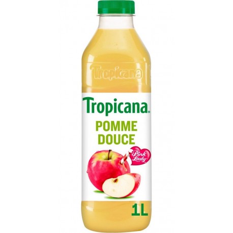 TROPICANA Jus pommes Pure Premium Pink Lady sans sucres ajoutés 1L