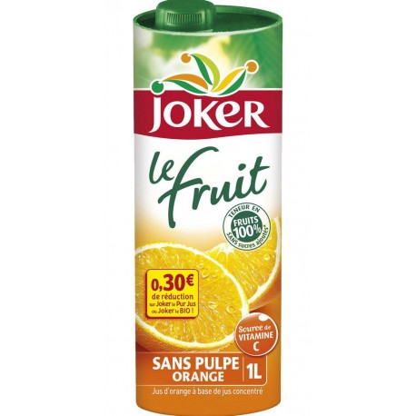 Joker Le Fruit Jus d'orange de 1L (lot de 6 briques)