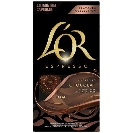 L'OR Café capsules Compatibles Nespresso saveur chocolat ESPRESSO capsules x10