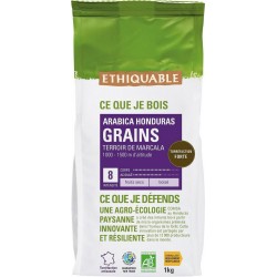 ETHIQUABLE Café en grains pur arabica Honduras Bio 1Kg