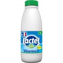 Lait Lactel Vitamine D écrémé 1L (lot de 6 bouteilles)