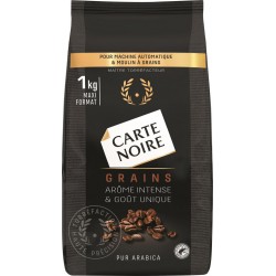 CARTE NOIRE Café en grains arôme intense et goût unique Pur Arabica 1Kg (lot de 3 sachets)