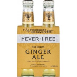 Fever-Tree Fever Tree Boisson ginger ale premium mixer bouteilles 4x20cl (pack de 4)