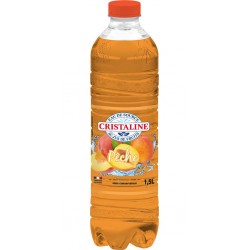 CRISTALINE Eau de source aromatisée au jus de pêche 1,5L