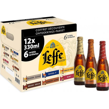 LEFFE Bière découverte 6 variétés 12x33cl (pack de 12)