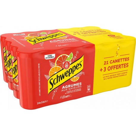 Schweppes AGRUMES 33cl (pack de 24)