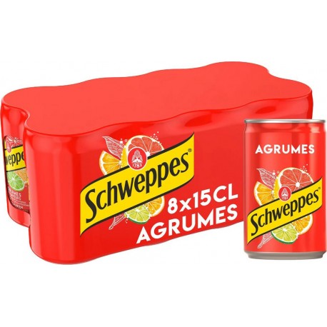 Schweppes Agrum's aux saveurs 4 agrumes 15cl (pack de 8)