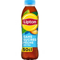 LIPTON Boisson Thé Glacé Pêche Zéro Sucres 50cL