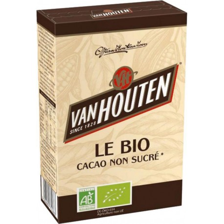Van Houten Le Bio Cacao Non Sucré 125g (lot de 3 boîtes)