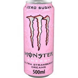 MONSTER Boisson Énergisante Saveur Fraise Sans Sucres MONSTER