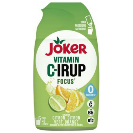 JOKER Boisson Concentrée à Diluer Vitamin C-Irup Focus Citron Citron Vert Orange Zéro Sucres JOKER