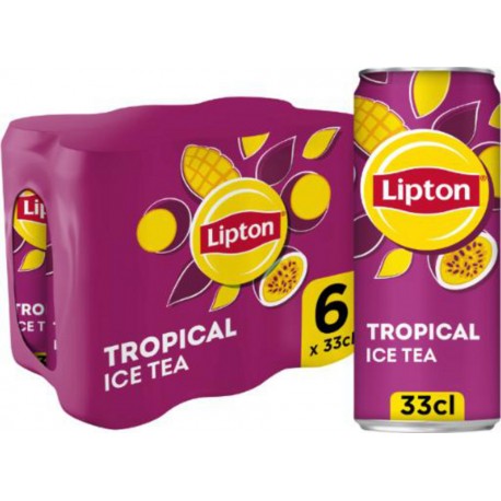 LIPTON Boisson Pétillante Ice Tea Saveur TropicalL