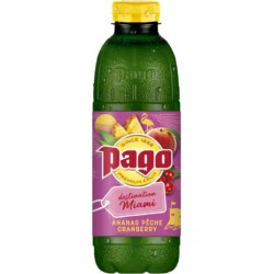 PAGO Jus de fruits Destination Miami Ananas Pêche Cranberry PAGO