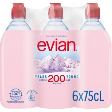 EVIAN Eau Minérale Naturelle Bouchon Sport EVIAN