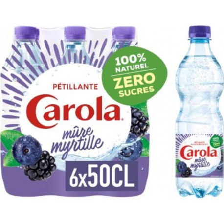 CAROLA Eau Pétillante Aromatisée Mûre Myrtille Zéro Sucre CAROLA