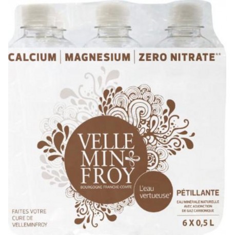 VELLEMINFROY Eau Minérale Naturelle Pétillante Calcium Magnésium Zéro Nitrate VELLEMINFROY