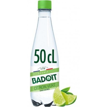 BADOIT Eau Gazeuse Aromatisée Citron Vert Sans Sucres BADOIT