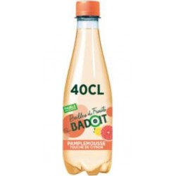 BADOIT Eau Gazeuse Aromatisée Pamplemousse Touche de Citron Bulles de Fruits BADOIT