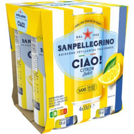 SAN PELLEGRINO Boisson Gazeuse Aromatisée Citron Dolce Ciao ! SAN PELLEGRINO