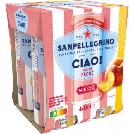 SAN PELLEGRINO Boisson Gazeuse Aromatisée Pêche Ciao ! SAN PELLEGRINO